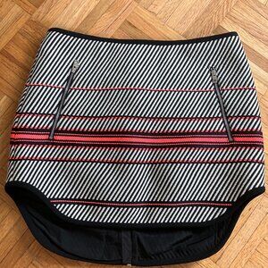 rag & bone sz 2 mini skirt black white orange stripe